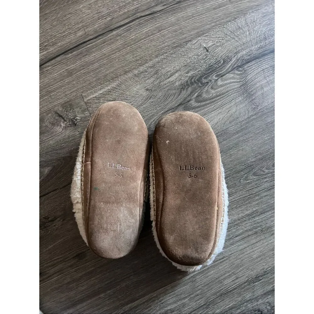 L.L.Bean Girl’s  Cozy Slipper Booties, Pile Fleece size 5-6